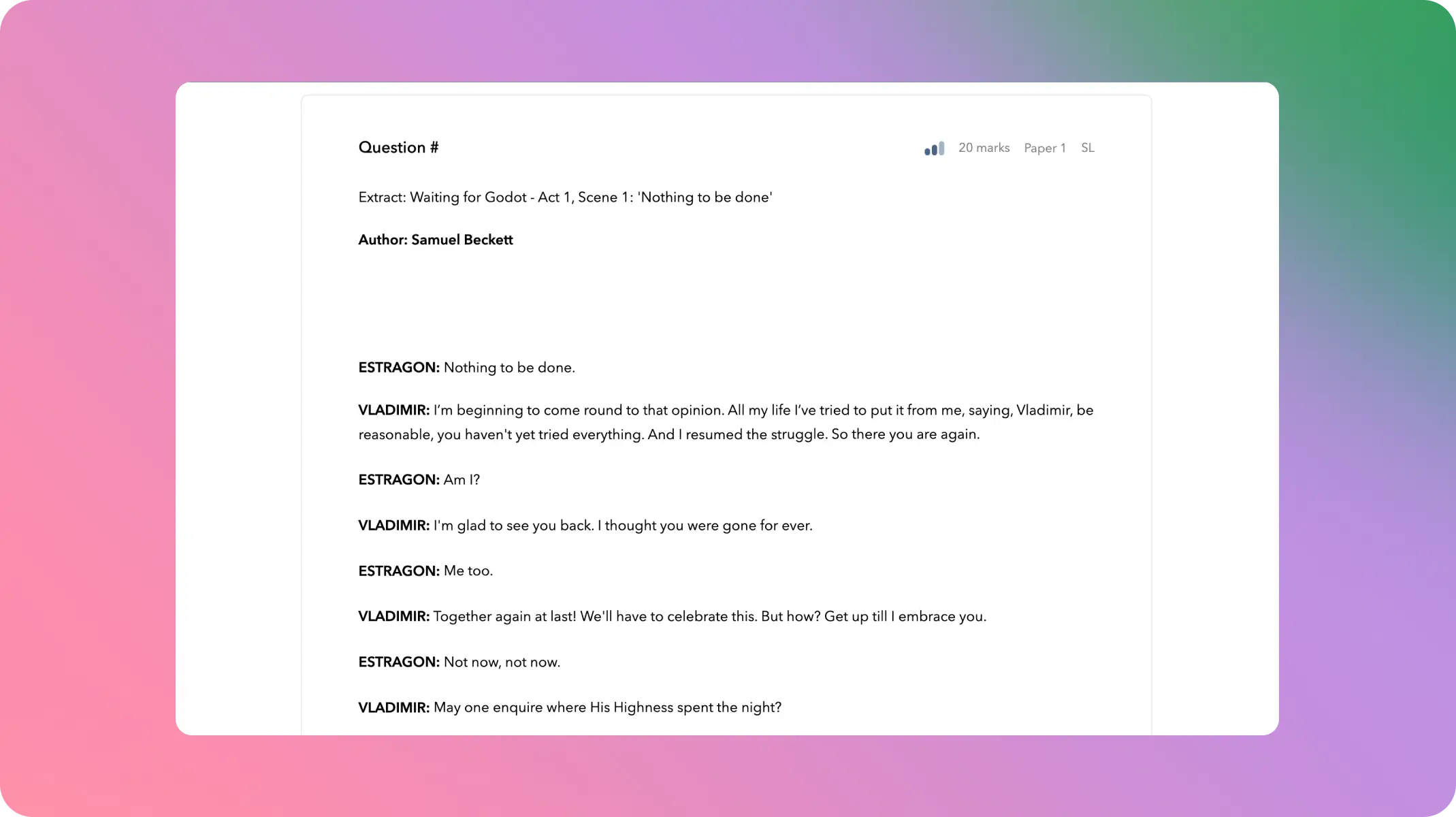 210+ questions that train close reading under exam conditions 210+ questions that train close reading under exam conditions